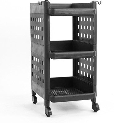 ADA 3 -Tier Rolling Storage Shelf Basket Utility Cart Rack | Storage Organizer Cart Plastic Kitchen Trolley(DIY(Do-It-Yourself))