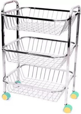 RPKASP Fruit & Vegetable Stand Fruit Basket Vegetable Basket Onion Potato Vegetable Stainless Steel Kitchen Trolley(DIY(Do-It-Yourself))