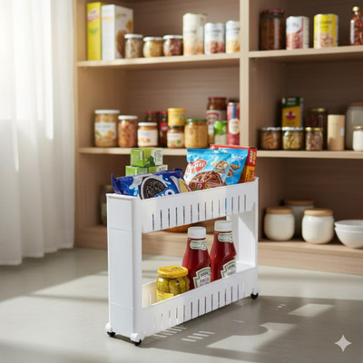 Dazzy A Versatile Storage Cart Plastic Kitchen Trolley(DIY(Do-It-Yourself))