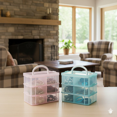 MAXTID Plastic 6 Layer Art and Craft Supplies Box Storage Basket(Pack of 1)
