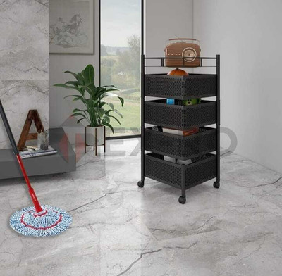 TrendyCreationHub Iron Kitchen Trolley Rack With Wheel (Layer 4) Iron Kitchen Trolley(Pre-assembled)