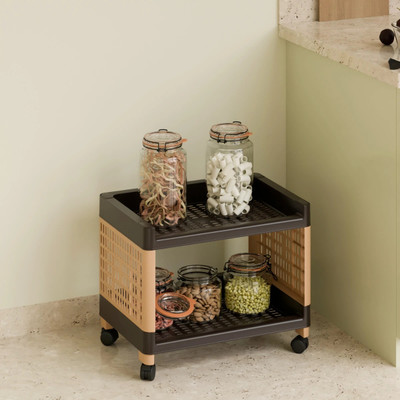 Biltoxi 2 Layer Multi Purpose Office and Household Plastic Kitchen Trolley(DIY(Do-It-Yourself))