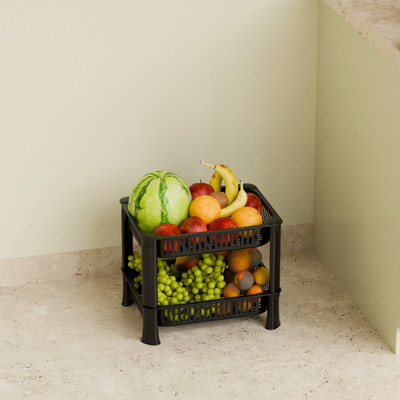 Marmik 2 Tier Multi-Purpose Vegetable Stand, Storage Solution rack for Home, Office Plastic Kitchen Trolley(DIY(Do-It-Yourself))