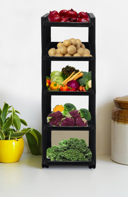 GlowSilk Jaali 5-Layer Kitchen Trolley with Multi-Purpose Storage Plastic Kitchen Trolley(DIY(Do-It-Yourself))
