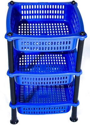 VM BOND Fruits/Vegetables Kitchen Rack Plastic Multipurpose Kitchen Storage Folding Rack Plastic Vegetable Basket