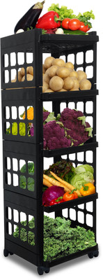 GlowSilk 5-Layer Jaali Kitchen Trolley – Lightweight and Durable Plastic Kitchen Trolley(DIY(Do-It-Yourself))