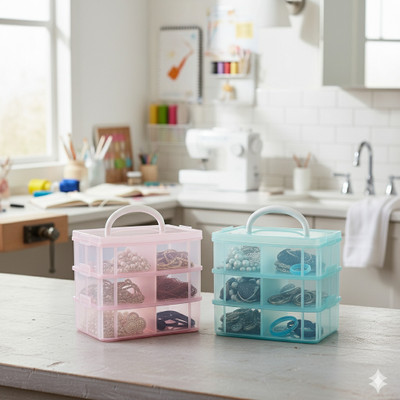 Surety for Safety 6 Layer Cute Organizer for Personal Use Plastic Kitchen Trolley(DIY(Do-It-Yourself))
