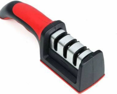 Parulenter Knife Sharpener Tool, 3 Stages Sharpener with Handle Knife Sharpening Steel(Plastic)