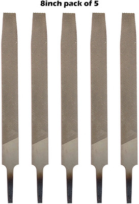 LXMI Flat Engineer's File Tool 8Inch (200mm) (Pack Of 5) Knife Sharpening Steel(Carbon Steel)