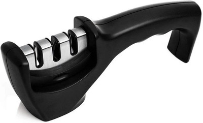 OXXIHOME 3 Stages Knife Sharpener Ceramic Knife Sharpening Steel(Stainless Steel)