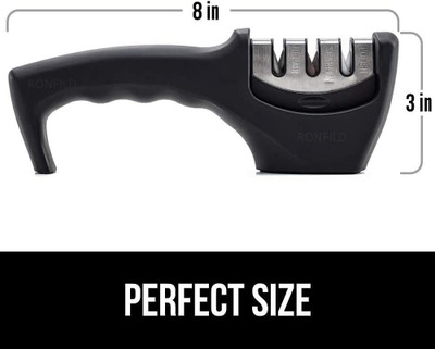 zlymoo Knife Sharpener Manual 3 Sharpener for Kitchen Tool for (Pack of 1) Knife Sharpening Steel(Stainless Steel)