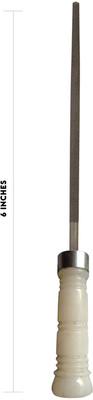 AMB Round File 6 Inch With PVC Handle Knife Sharpening Steel(Carbon Steel)