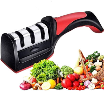 GJSHOP Knife Sharpener 3 Stage Sharpening Tool for Ceramic Knife and Steel Knives Knife Sharpening Steel(Plastic)