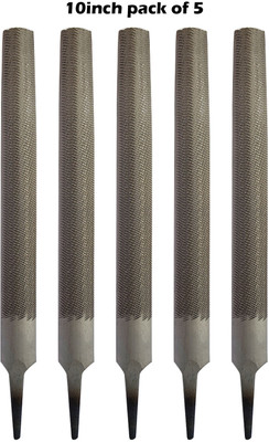 LXMI Half Round Engineer's File Tool 10Inch (250mm) (Pack Of 5) Knife Sharpening Steel(Carbon Steel)