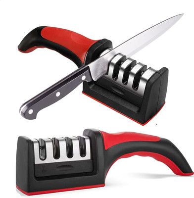 N.A.R VENTURES Manual 3 Stage Knife Sharpener for Kitchen, Knife Sharpener Rod Knife Sharpening Steel(Iron, Stainless Steel)