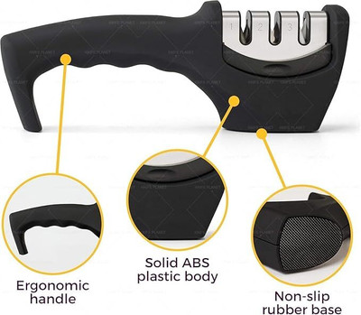 Geniestore Knife Sharpener Sharpener Tool Advanced Knife Sharpener for Kitchen Knife Sharpening Steel(Stainless Steel)