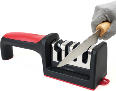 Extord 4-in-1 Manual Knife Sharpener for Kitchen - Tungsten Steel & Ceramic Sharpening Knife Honer(Ceramic, Steel)
