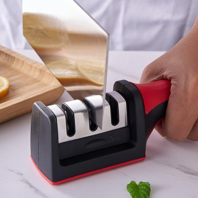 TrendKart Knife Sharpener - Manual Knife Sharpening Tool - 3 Stage Knife Sharpener Knife Sharpening Steel(Stainless Steel)