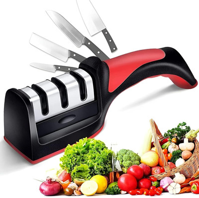 Smarten Knife Sharpener with 3 Stages for Ceramic and Steel knifes Knife Sharpening Steel(Stainless Steel, Plastic)