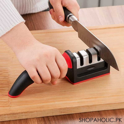 Barkly Kitchen Knife Sharpener Kitchen Utility Sharpening Tool 3 in 1 Knife Sharpener Knife Sharpening Steel(Plastic)