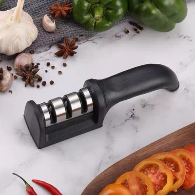 Guinea Kitchen Knife Sharpener Kitchen Utility Sharpening Tool 3 in 1 Knife Sharpener Knife Sharpening Steel(Plastic, Steel)