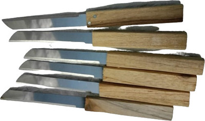 SIMSNURA Wood Handle Kitchen Knife - Handmade Fixed Blade Knife(Silver)