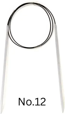 manrish No.12 Circular Knitting Pins – 80cm Steel Needle with Flexible Cable Knitting Pin(Pack of 1)