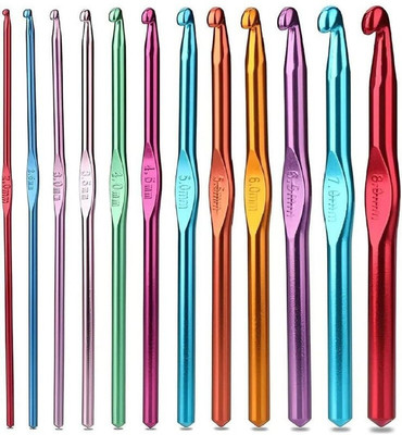 HINSHITSHU Crochet Hook Set For Knitting & Embroidery ( Pack of 12 ) Knitting Pin Knitting Pin(Pack of 12)