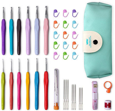 Zorbes Crochet Hooks Set, RealPlus 41 Pcs Full Size Crochet Set, Ergonomic Knitting Pin(Pack of 41)