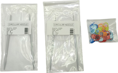 HIMMU'S FASHION HUB 80CM Circular knitting Needles No. 6 & No. 10 with 25 Pcs Crochet Stitch Marker Knitting Pin(Pack of 3)