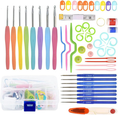 Shivom Crochet Hook Needle Set, 52pcs Ergonomic Sewing Knitting Knitting Pin Knitting Pin(Pack of 16)