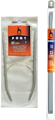 GINROO Aluminium Circular Knitting Pins 80cm (No.-7),Neck Needles (set of 4) Knitting Pin(Pack of 5)