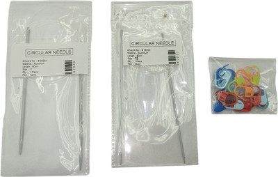 HIMMU'S FASHION HUB 80CM Circular knitting Needles No. 11 & No. 12 with 25 Pcs Crochet Stitch Marker Knitting Pin(Pack of 3)
