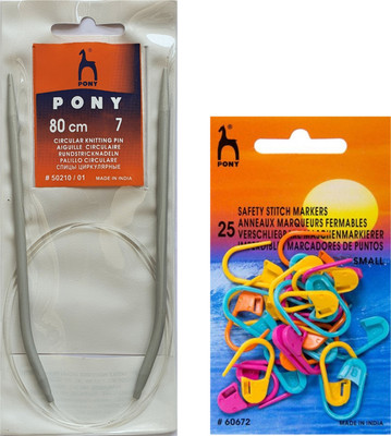 Artonezt Pony Circular Knitting Needles Size 7 + Knitting Crochet Locking Stitch Markers Knitting Pin(Pack of 1)