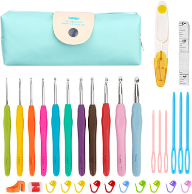 HASTHIP Crochet Needle Set, 32Pcs Needle Arts Crochet Kit Knitting Craft Weaving Yarn Knitting Pin(Pack of 11)