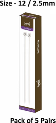 Jyoti Knitting Pin - Aluminium (Flat Knob, 10-inch/25cm & Size 12/2.5mm) Yarn Needles, Knitting Pin(Pack of 10)