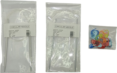 HIMMU'S FASHION HUB 80CM Circular knitting Needles No. 7 & No. 10 with 25 Pcs Crochet Stitch Marker Knitting Pin(Pack of 3)