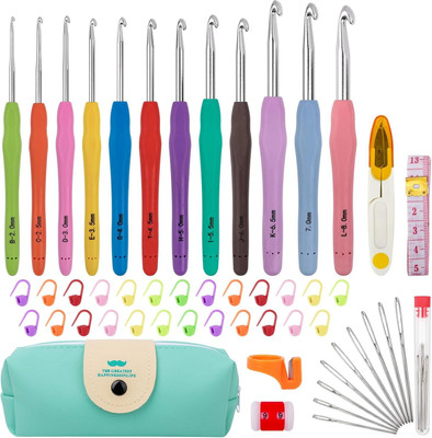 ZUVILIKA 42Pcs Pack Crochet Hooks, Full Size Crochet Set Knitting Pin(Pack of 41)