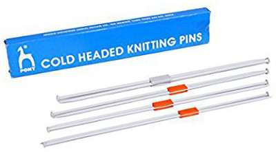 M.G Enterprise Pony Cold Headed knitting pins,size no 8 to 11 - 1 pair each size(total 4 pairs) Knitting Pin(Pack of 4)