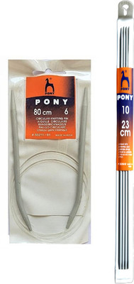GINROO Aluminium Circular Knitting Pins 80cm (No.-6),Neck Needles (set of 4) Knitting Pin(Pack of 5)