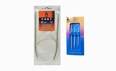GINROO Aluminium Wool Needle (Set of 3) and Aluminium Circular Knitting Pin No.12 Combo Knitting Pin(Pack of 1)