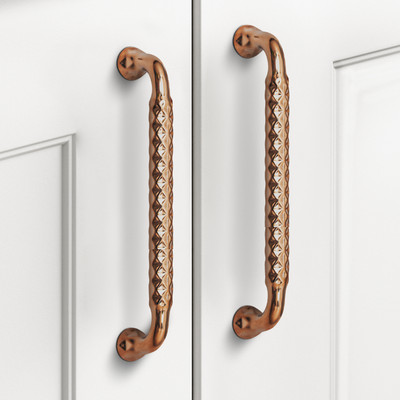 Plantex Wardrobe Handle/160mm Handle for Cabinet/Cabinet Handle/Door Pull-Push Handle Zinc Cabinet/Drawer Handle(Brown Pack of 2)