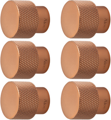 ATOM 1 inch Brass Material knob I Rose Gold Finish I Diamond Brass Cabinet/Drawer Handle(Beige Pack of 6)