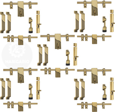 Harigario Antique Brass Finsh Aldrop 10-Inch Stainless Steel, Aluminium Door Handle(Gold Pack of 30)