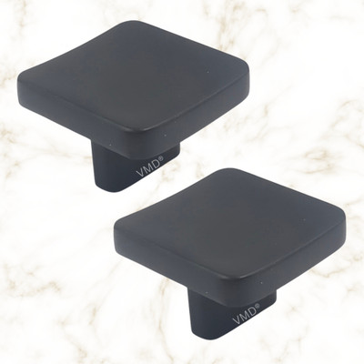 Vmd SQ. Zink Drawer/Cabinet Knobs, Pulls Black Finish Perfect for Home & Office Zinc Cabinet/Drawer Handle(Black Pack of 2)