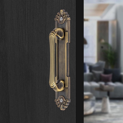 Impulse by Plantex Cabinet Door Handle/8 Inch Wardrobe Door Handle/Door Pull-Push Brass Antique Zinc Door Handle(Gold Pack of 1)