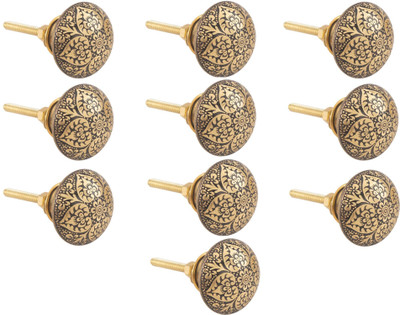ATOM BK-BEETAL Cupboard Multicolour Knob Brass Cabinet/Drawer Handle(Multicolor Pack of 10)