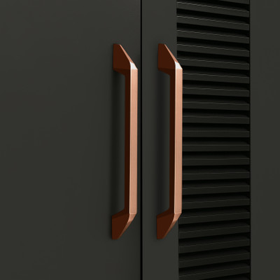 Plantex Wardrobe Handle/Door Pull-Push Handle/160mm Handle for Cabinet/Cabinet Handle Zinc Cabinet/Drawer Handle(Brown Pack of 2)