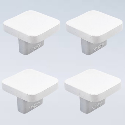 Vmd SQ. zink door/Cabinet/Drawer Knobs, Pulls WHITE Finish Perfect for Home/Office Zinc Cabinet/Drawer Handle(White Pack of 4)