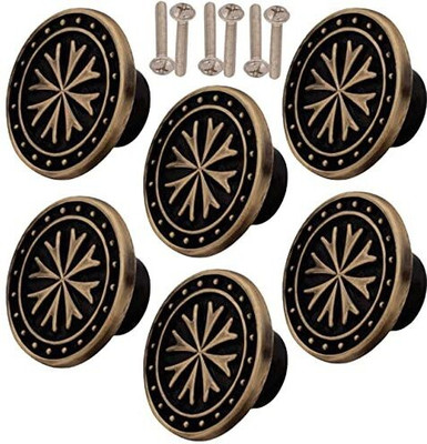 ATOM KB-ZK-607 Antique Zinc Cabinet/Drawer Handle(Black, Yellow Pack of 6)